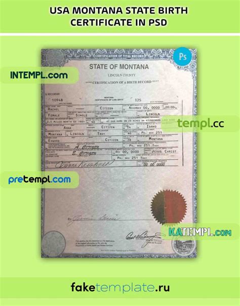 montana birth certificate certified copy.